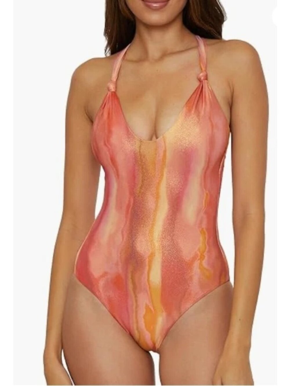 NWT Becca Solar Energy Metallic One Piece Swimsuit Multi Size Large
